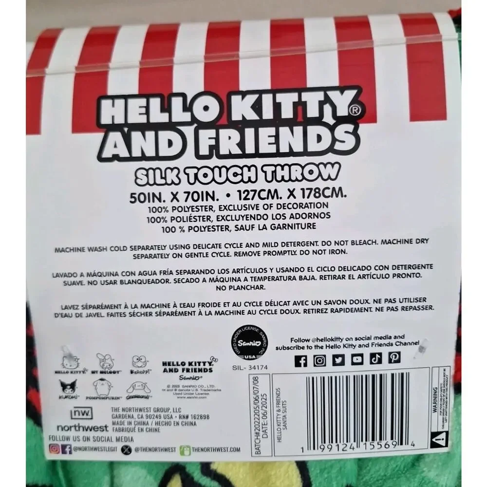 Hello Kitty And Friends Silk Touch Plush Throw Blanket 50 X 70